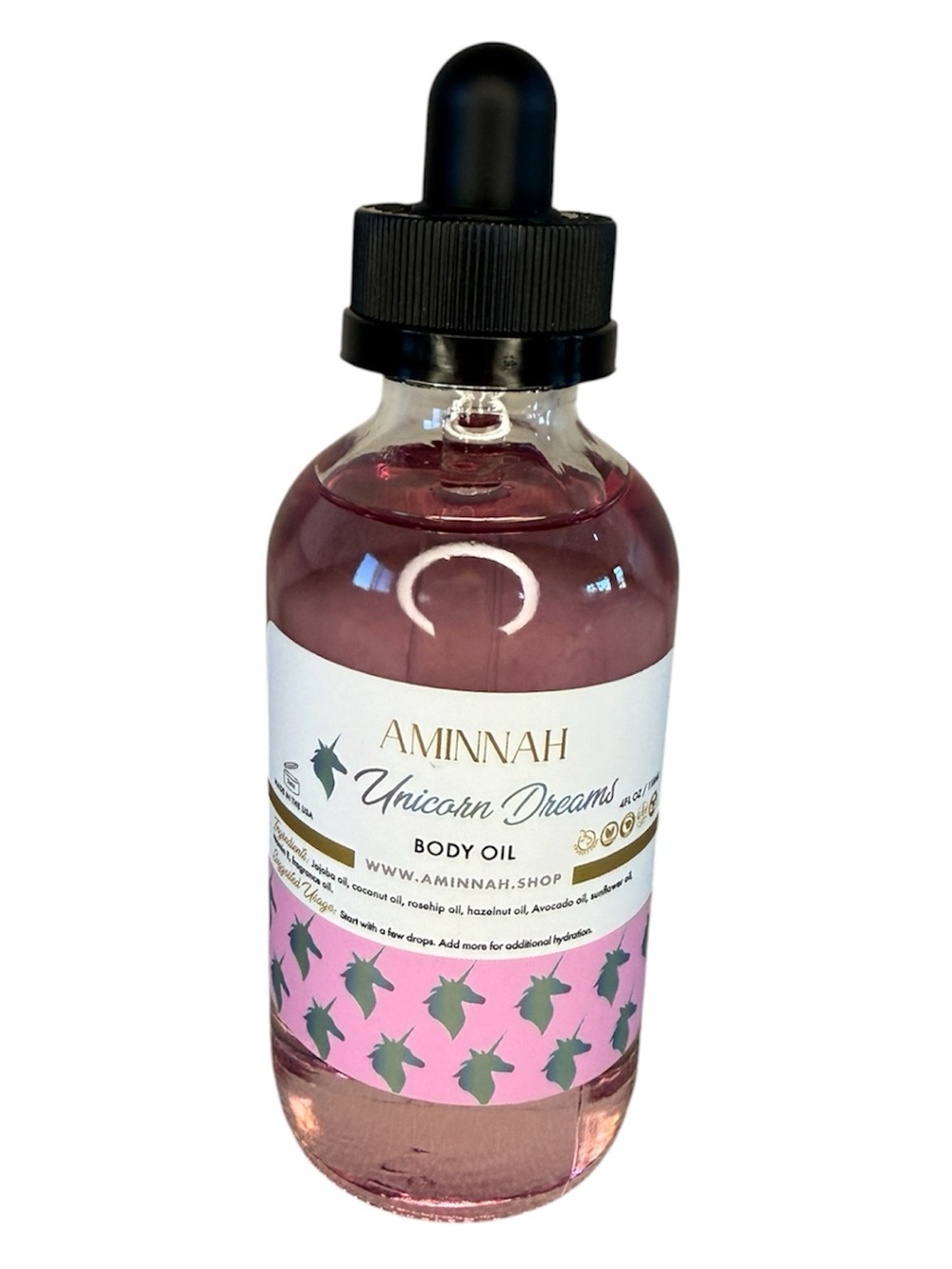 AMINNAH Unicorn Dreams Body Oil, 4fl oz